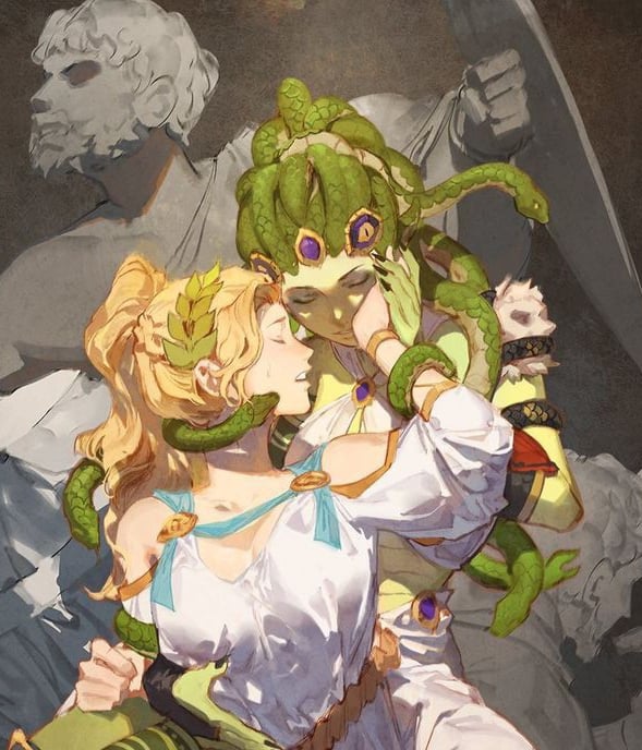 Cover art for The Last Gorgon's Lover, a gorgon scenario on AI Dungeon