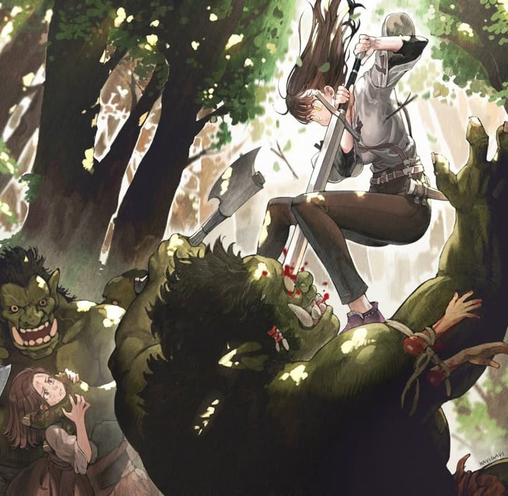 Cover art for Ogres Beneath, an ogres vs humans scenario on AI Dungeon