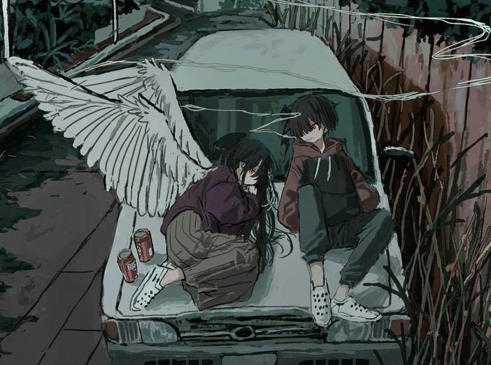 Cover art for Fallen Wings on broken roads., a supernatural scenario on AI Dungeon
