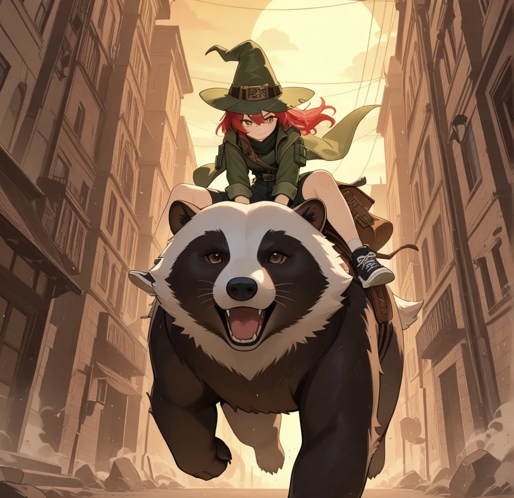 Cover art for Trix and the Badger of Rainbow Valley, a leprechaun scenario on AI Dungeon