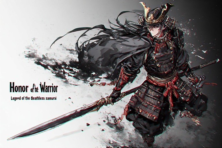 Cover art for Honor of the Warrior: Legend of the Deathless Samurai, a samurai scenario on AI Dungeon