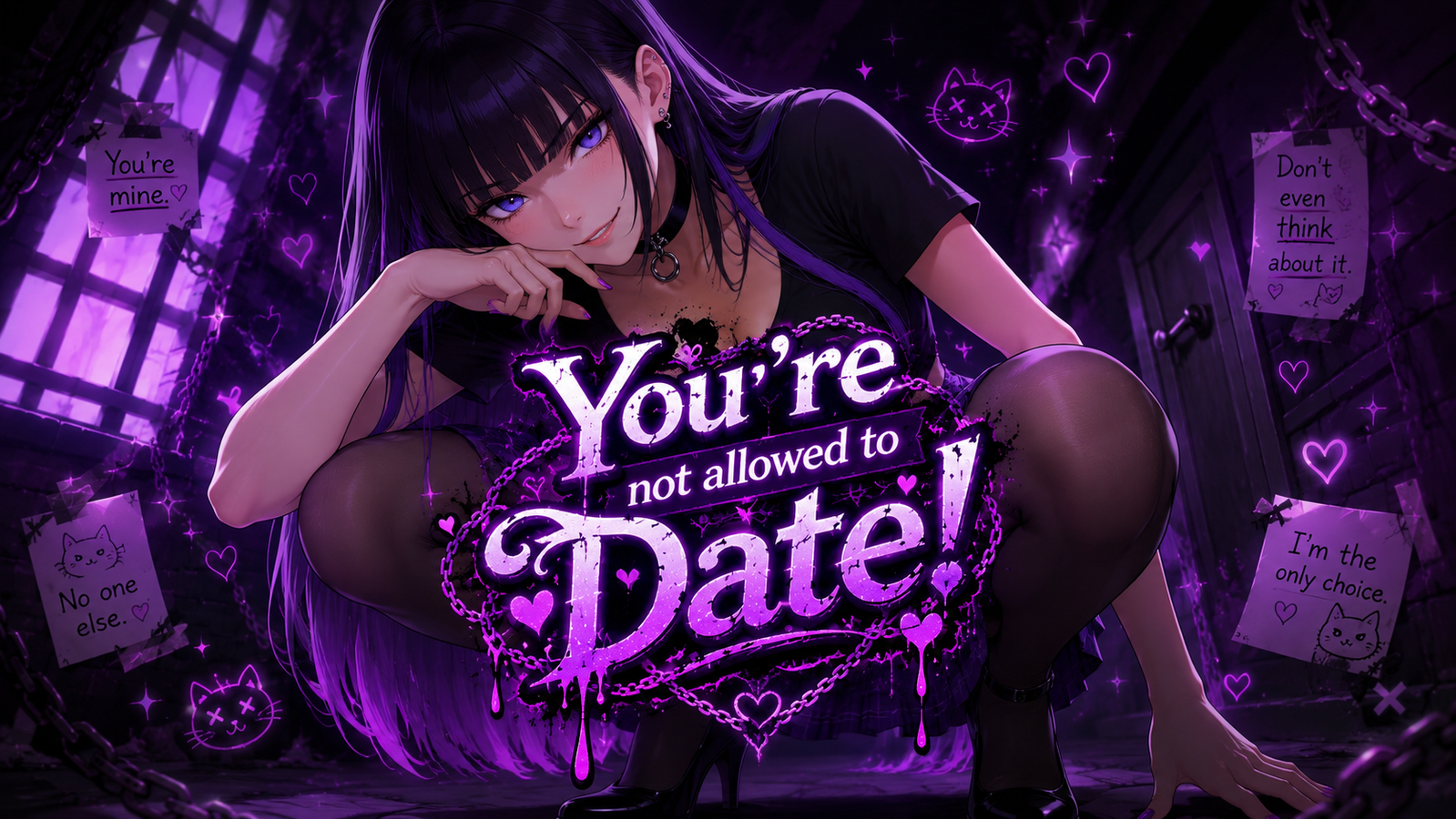 Cover art for You're not allowed to Date!, a gothai scenario on AI Dungeon