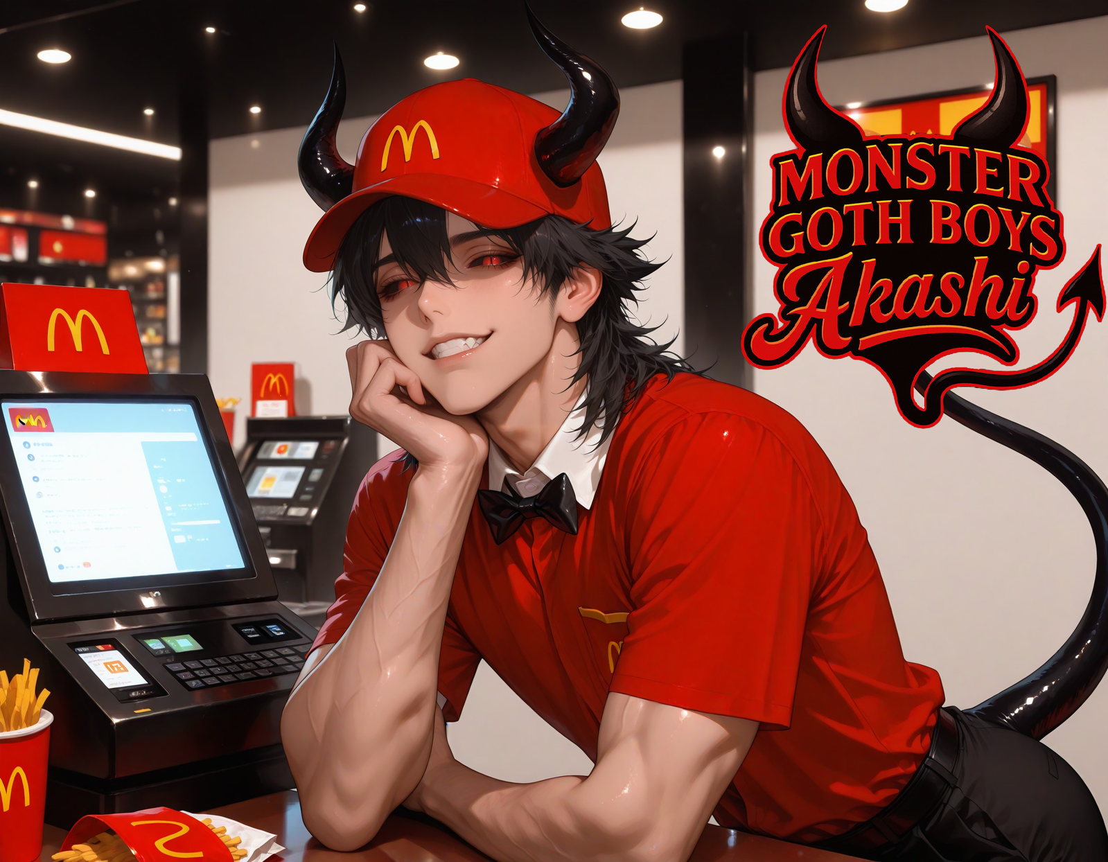 Cover art for Monster Goth Boys: Akashi, a savehusbandos scenario on AI Dungeon