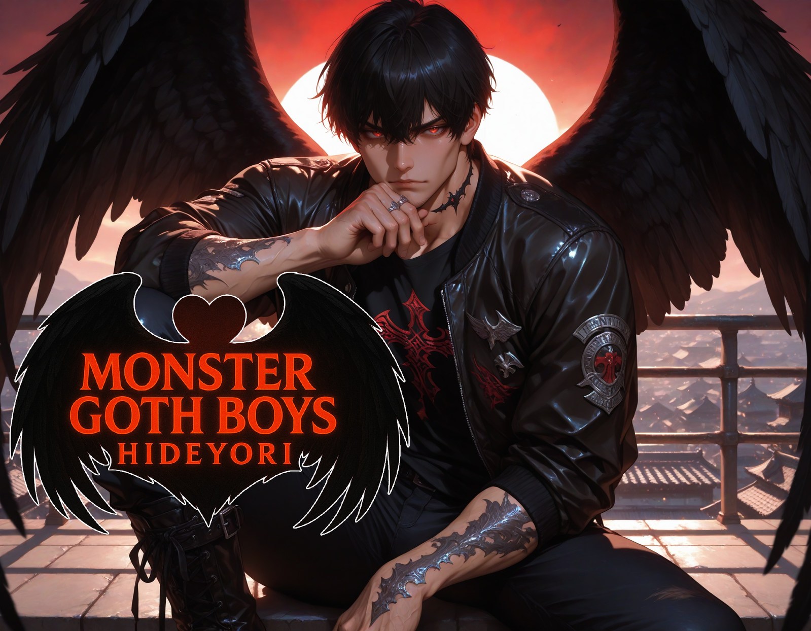 Cover art for Monster Goth Boys: Hideyori, a savehusbandos scenario on AI Dungeon