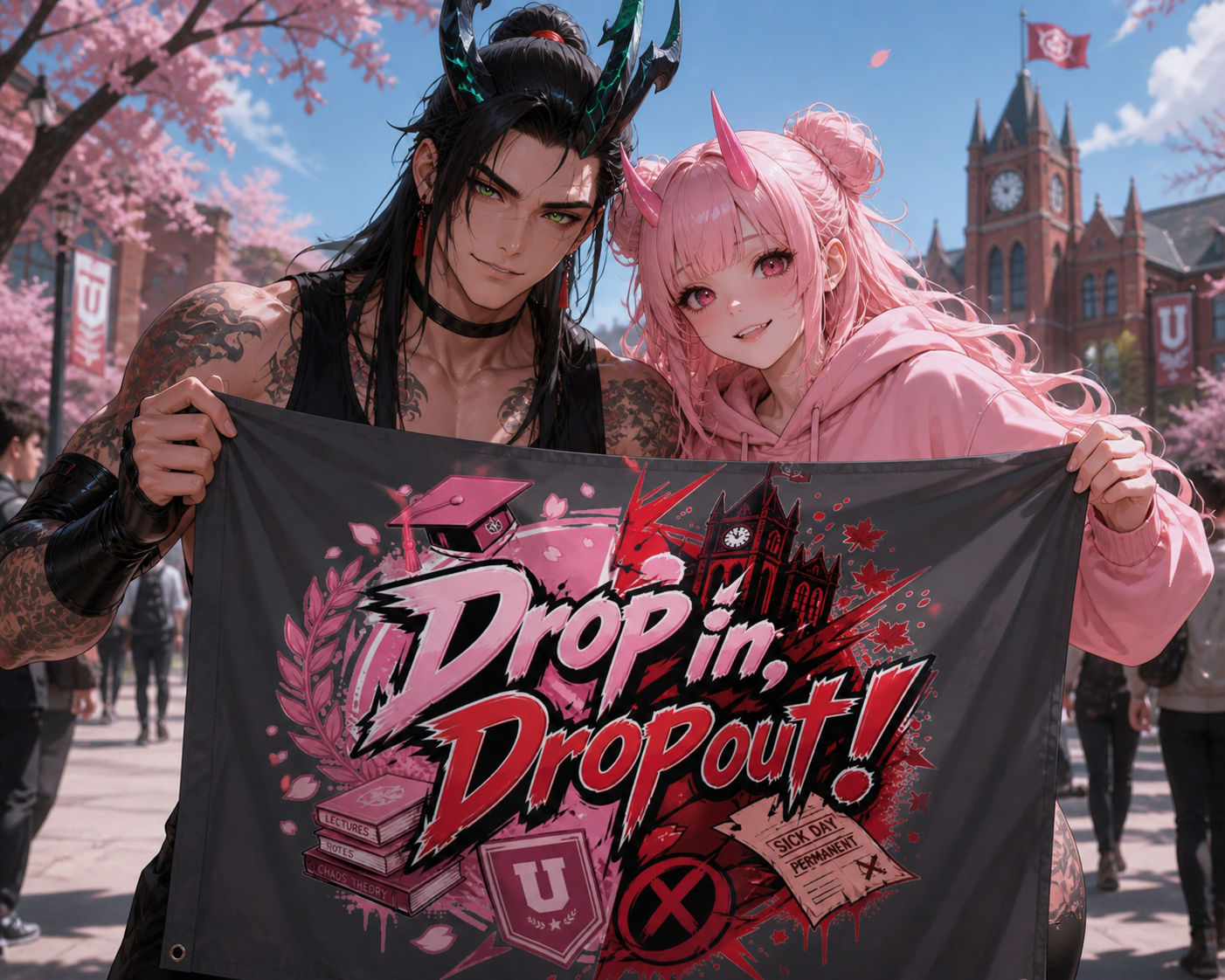 Cover art for Drop In, Drop Out! , a gothai scenario on AI Dungeon