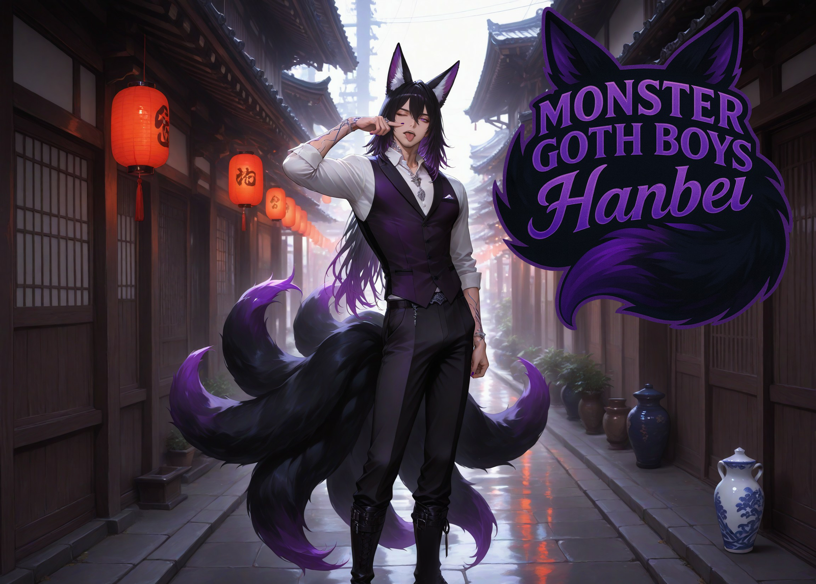 Cover art for Monster Goth Boys: Hanbei, a savehusbandos scenario on AI Dungeon