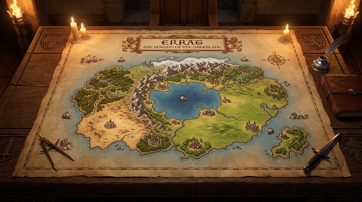 Cover art for Errat, a high fantasy world on Voyage