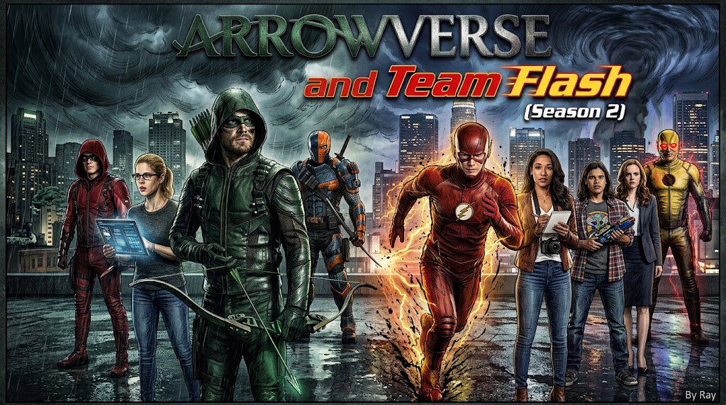 Cover art for Arrowverse and Team Flash (season 2 timeline) ... by Ray (open prompt), an inner self scenario on AI Dungeon