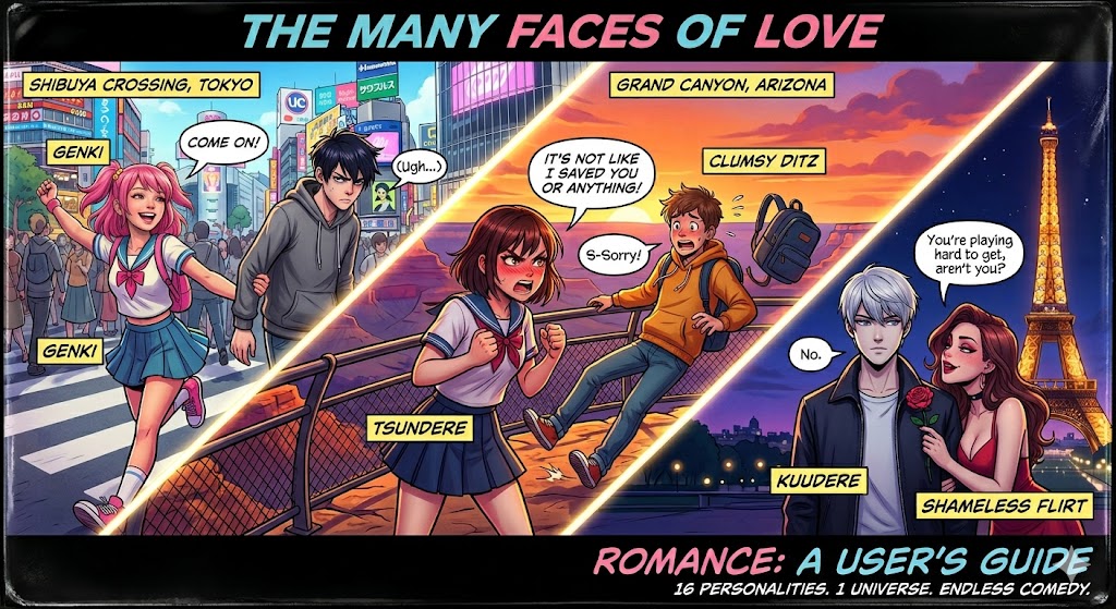 Cover art for 😍😫🤬🤥😈🥺🤪The many faces of love (story random partner) ... by Ray, a wtg time scenario on AI Dungeon