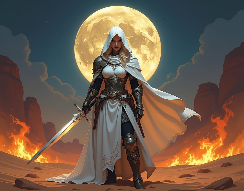 Cover art for The Queen of Light, an autocards scenario on AI Dungeon