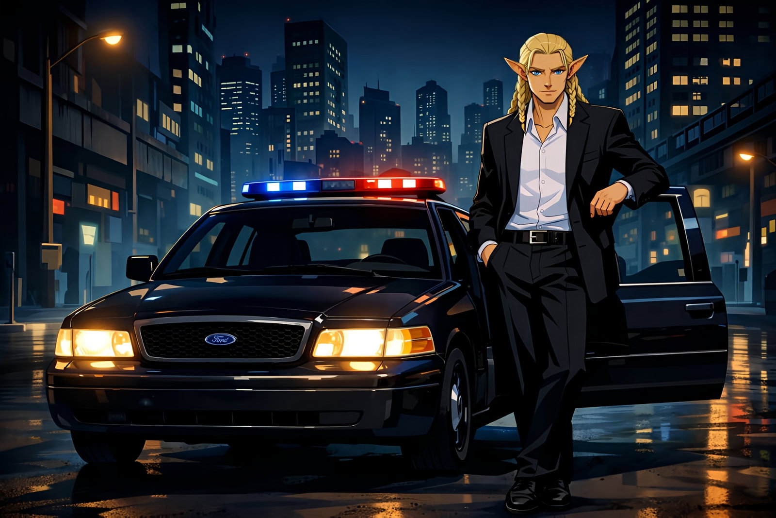 Cover art for Reincarnated as a detective, a cop scenario on AI Dungeon