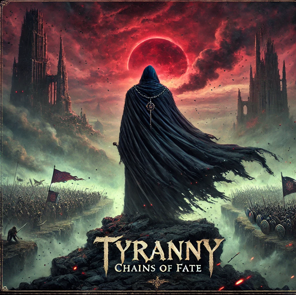 Cover art for Tyranny: Chains of Fate, a fantasy scenario on AI Dungeon