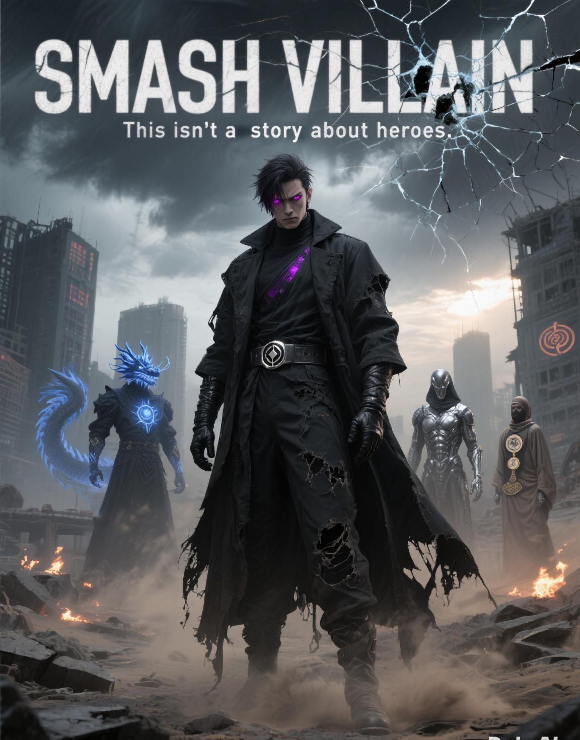Cover art for THE VILLAIN SMASH, a dark fantasy scenario on AI Dungeon
