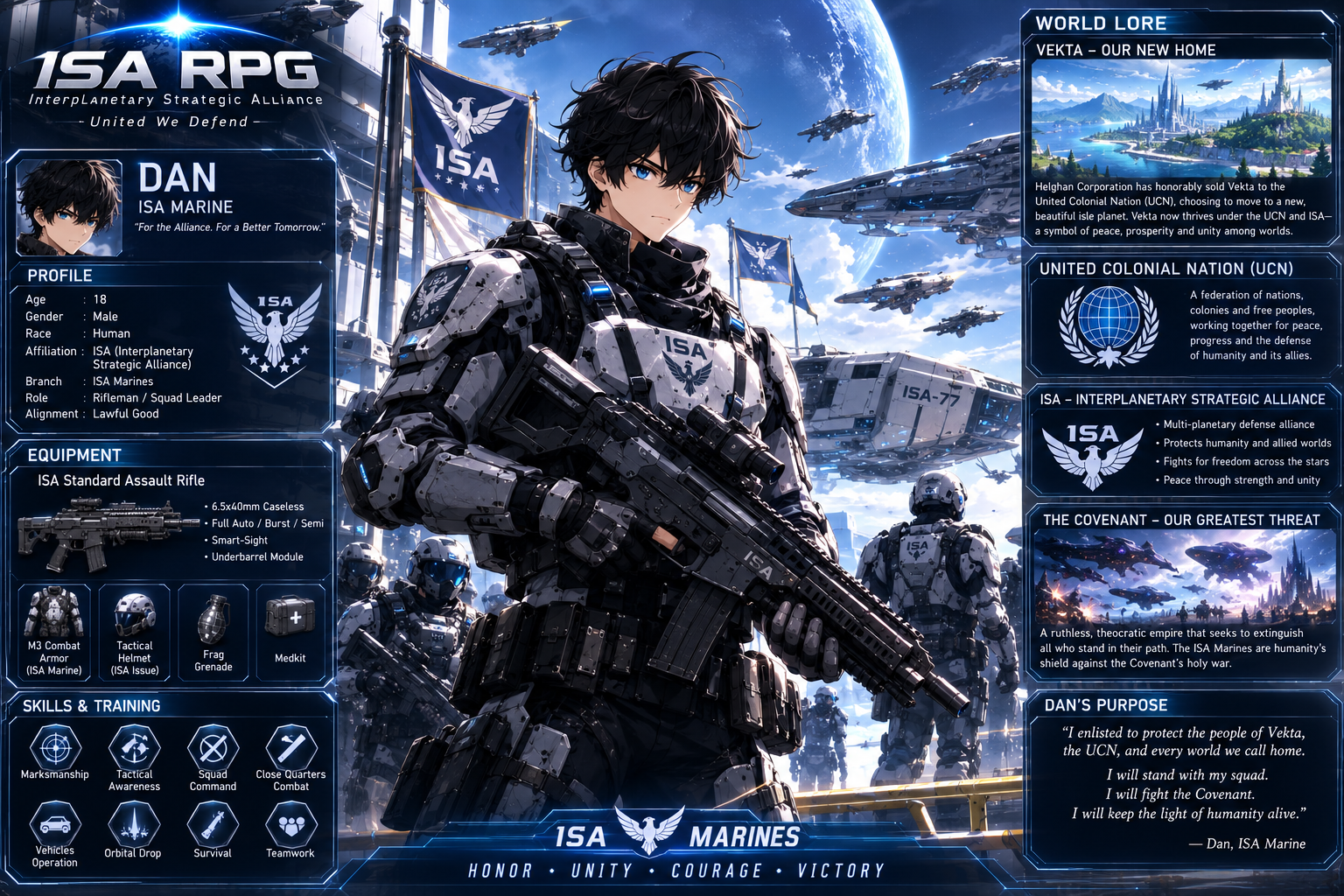 Cover art for ISA RPG, a military scenario on AI Dungeon