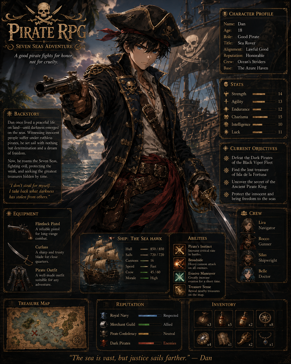 Cover art for Pirate RPG, a pirate scenario on AI Dungeon