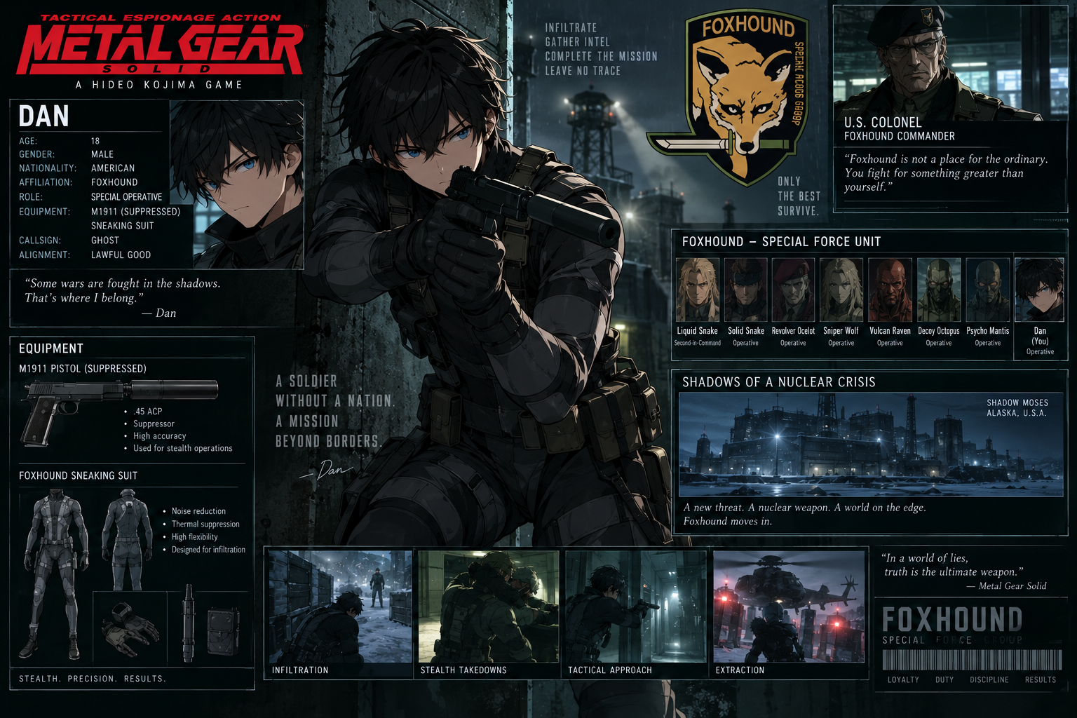 Cover art for Metal Gear Solid RPG, a metal gear scenario on AI Dungeon