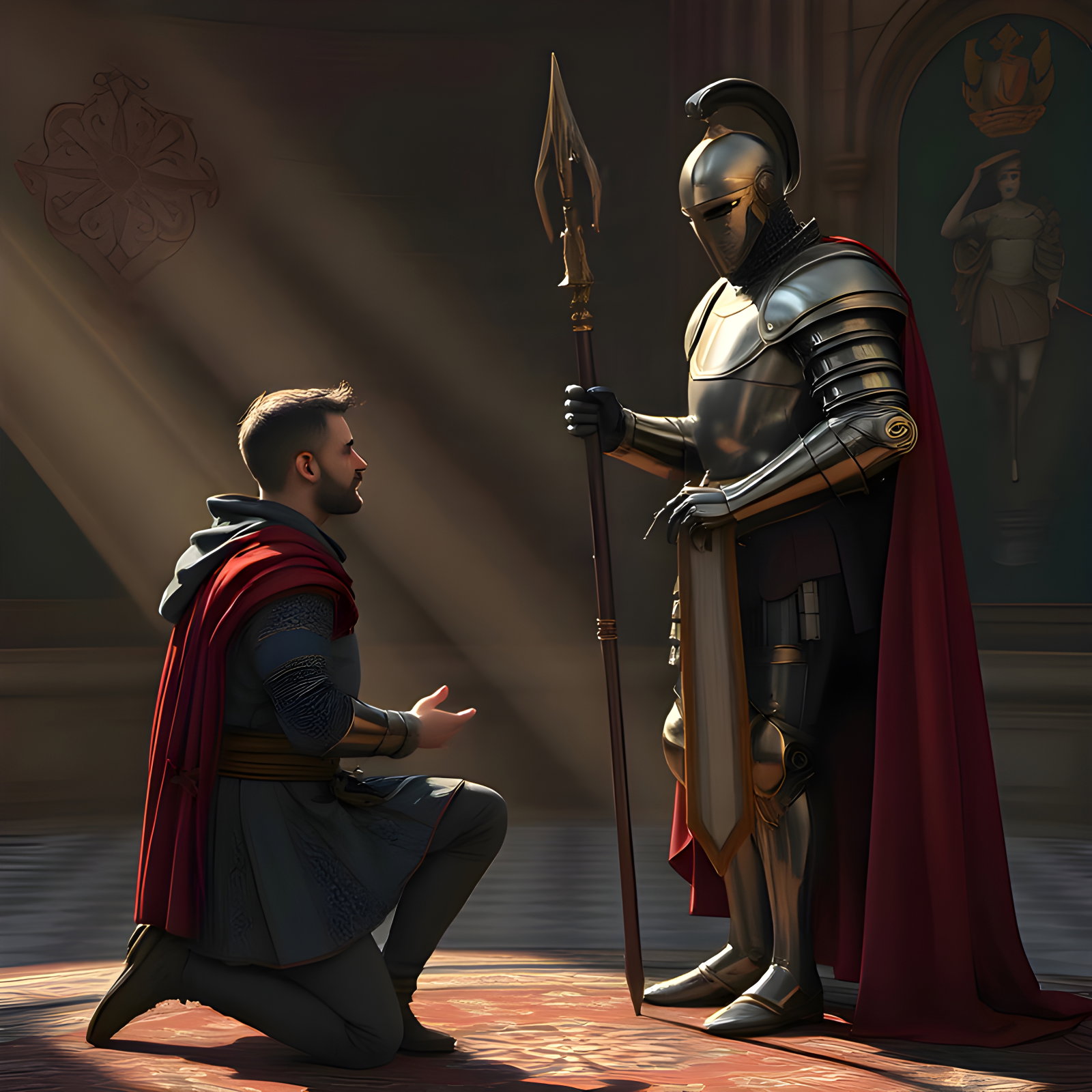 Cover art for The Squire’s Path of Blood and Honor, a martial fantasy scenario on AI Dungeon