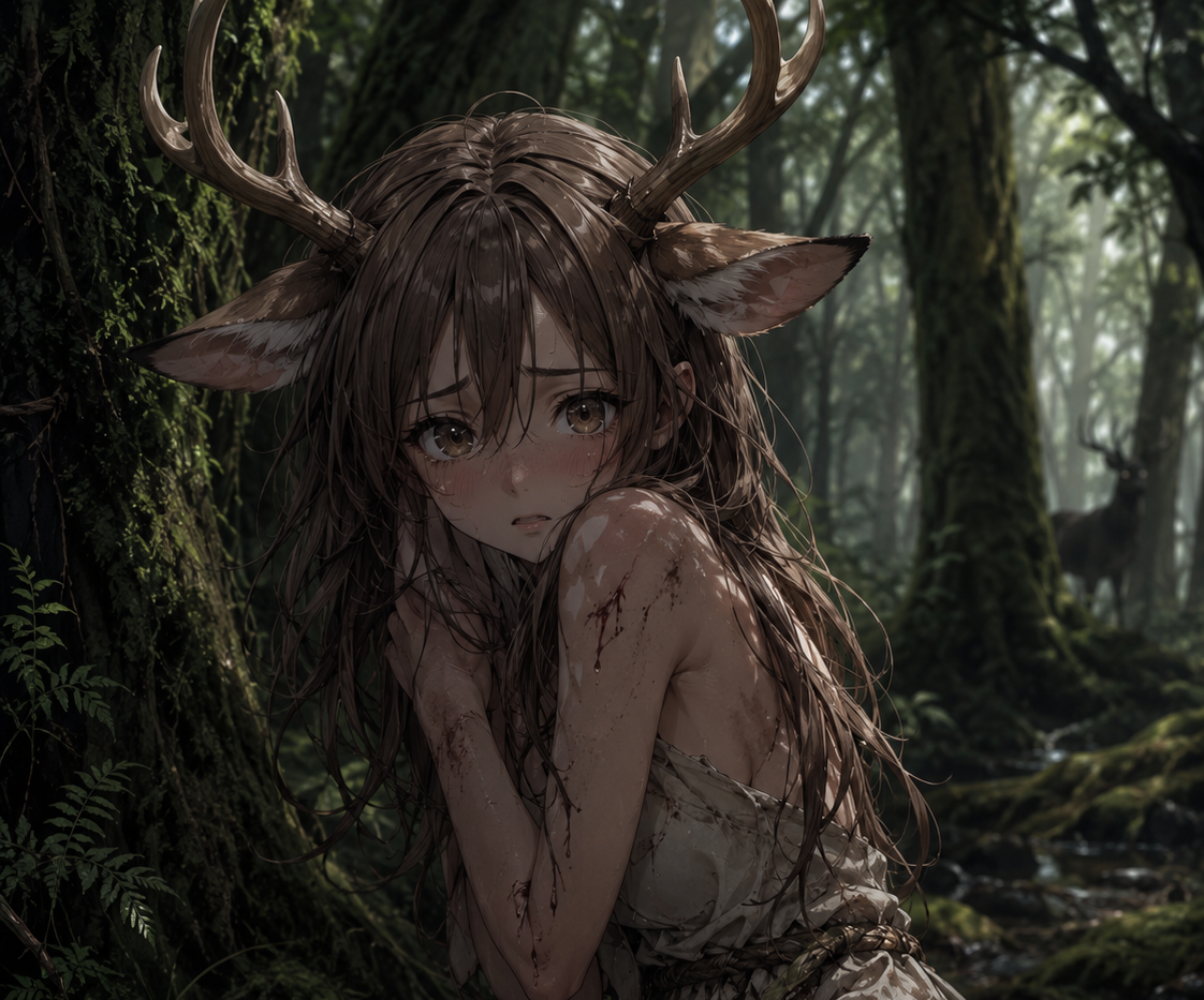 Cover art for The Girl Who Flinches at Footsteps on AI Dungeon