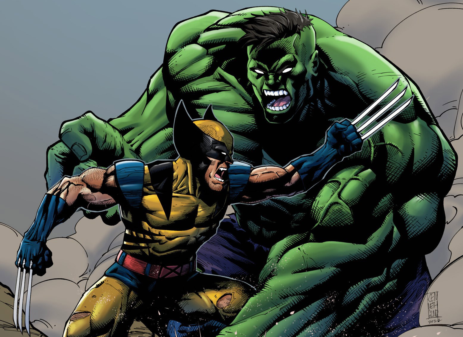 Cover art for Wolverine vs The Hulk, an action scenario on AI Dungeon