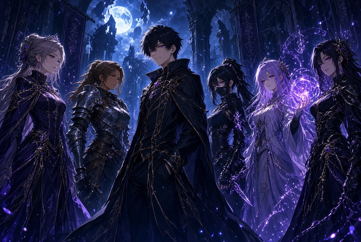 Cover art for Harem in the Shadows, a harem scenario on AI Dungeon