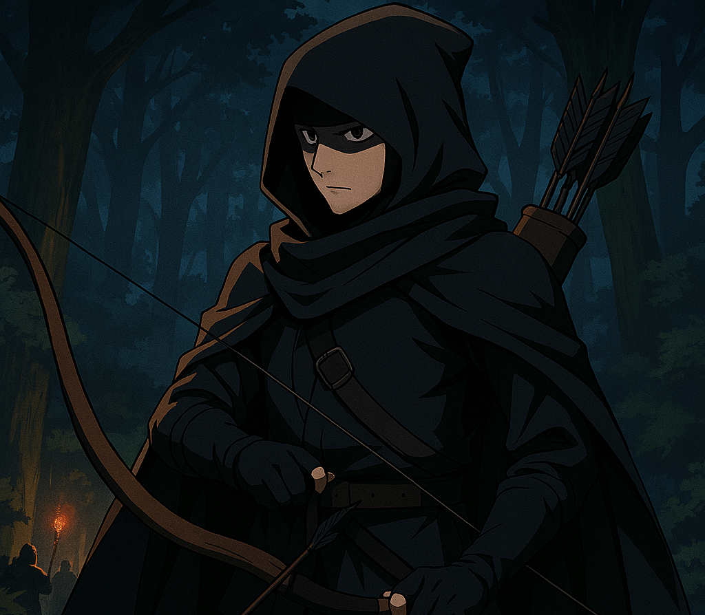 Cover art for The Black Hood, a hero scenario on AI Dungeon