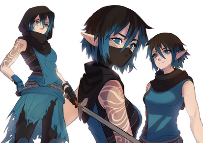 Cover art for Echoes of the Azure Veil, a fantasy scenario on AI Dungeon