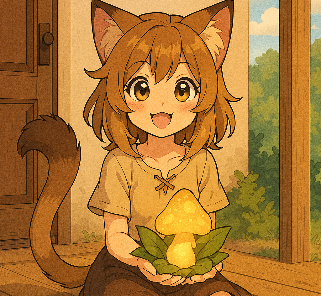 Cover art for The Cat Girl Who Adopted You, a cozy scenario on AI Dungeon