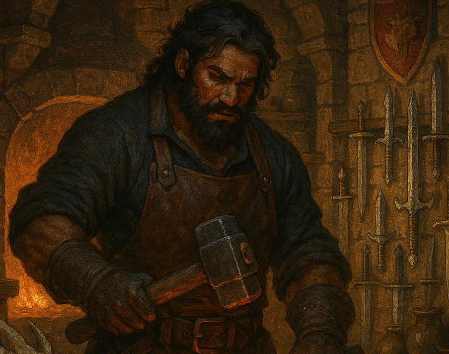 Cover art for Blacksmith Simulator The Emberforge, a multiple choices scenario on AI Dungeon