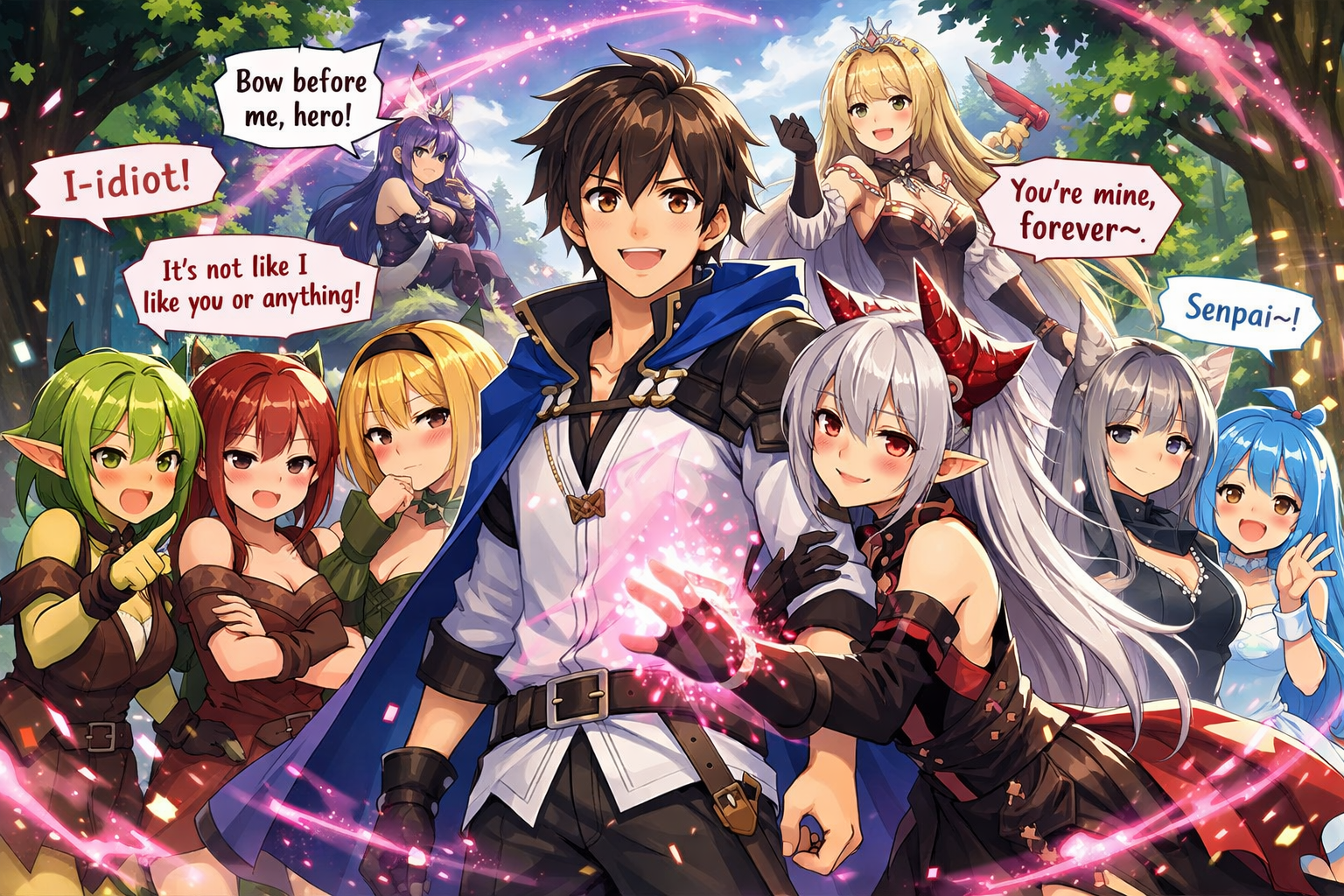 Cover art for The Dere Maker Hero, a fantasy scenario on AI Dungeon