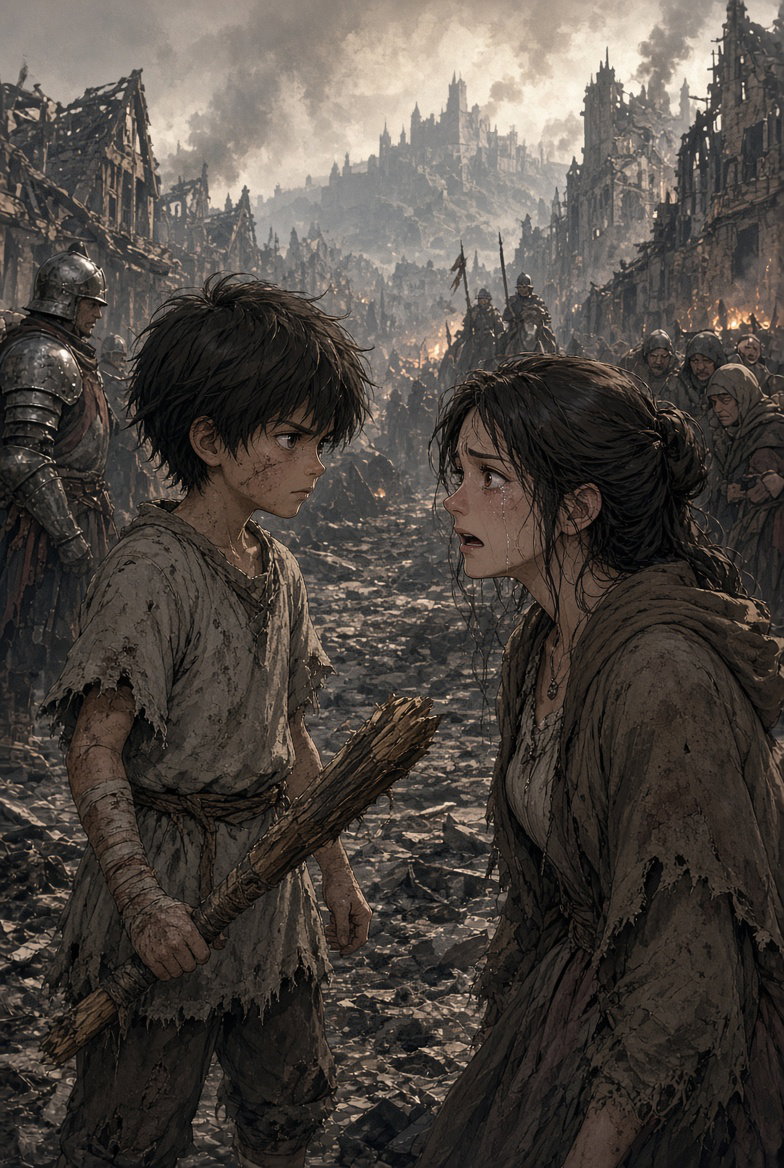 Cover art for The Boy of the Burning Kingdom on AI Dungeon