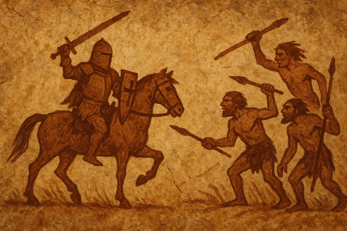 Cover art for Portaled to the Paleolithic (Autocards), a portaled scenario on AI Dungeon
