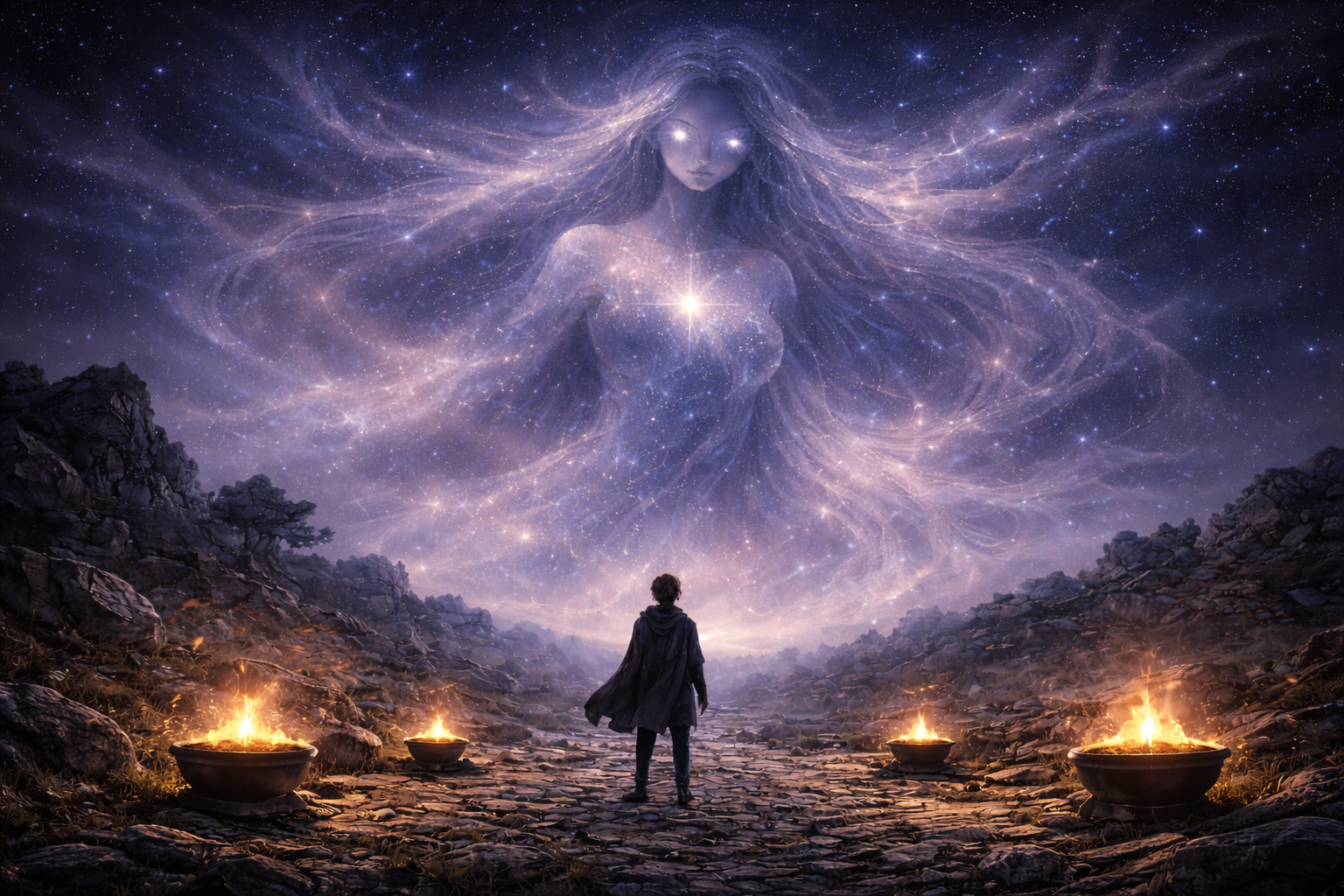 Cover art for Spirit Beyond the Stars, a magic scenario on AI Dungeon