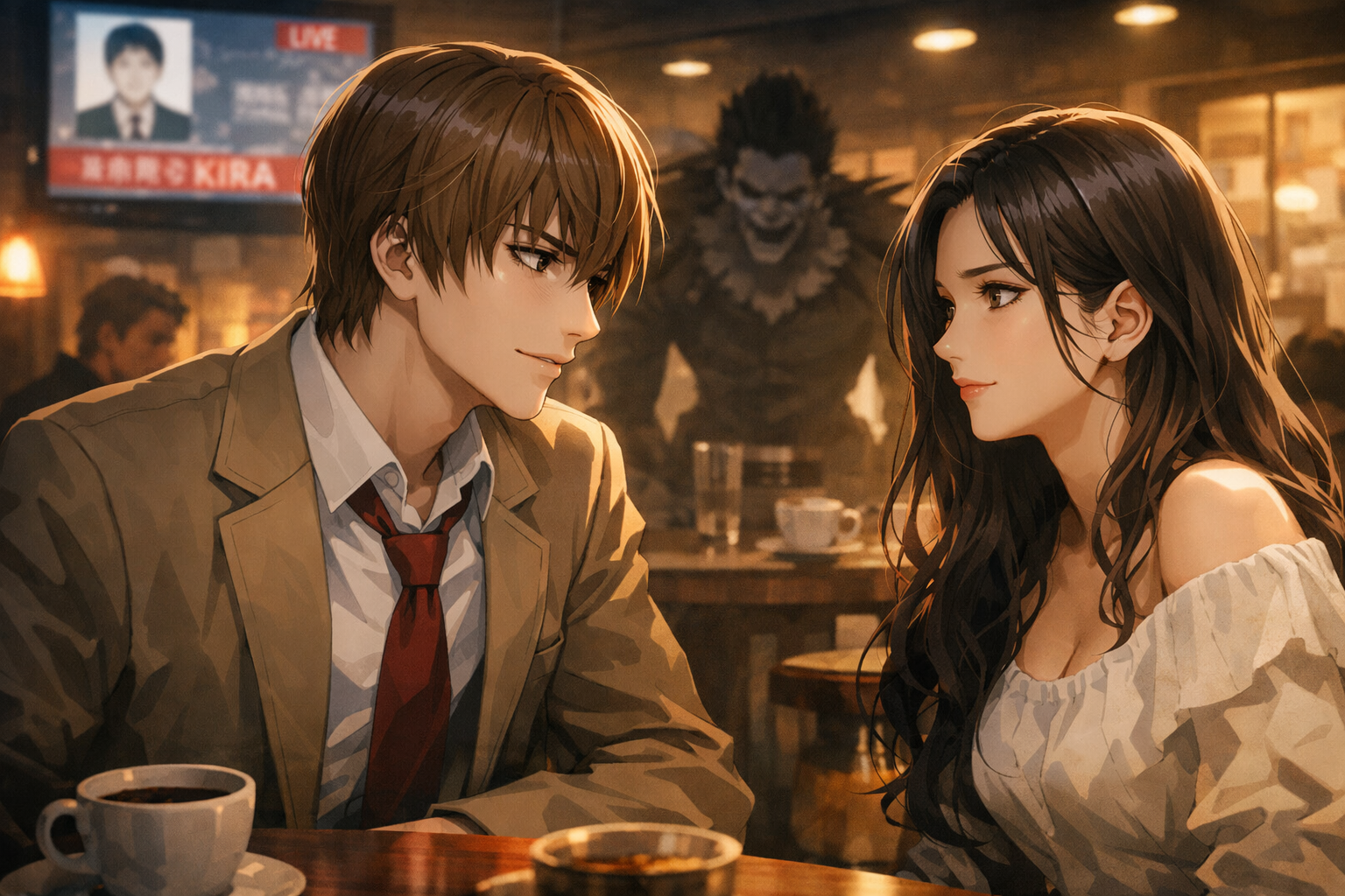Cover art for Love in the Shadow of Kira, a death note scenario on AI Dungeon