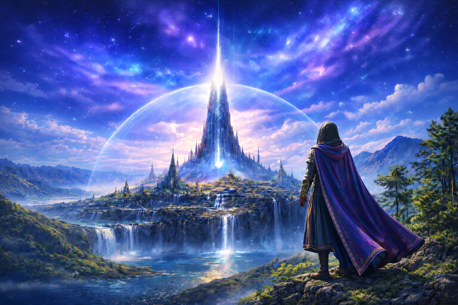 Cover art for Under the Ninth Ring, a high fantasy scenario on AI Dungeon