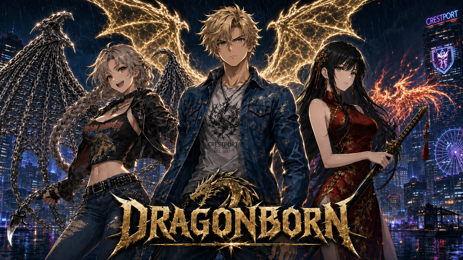 Cover art for Dragonborn, an anime scenario on AI Dungeon