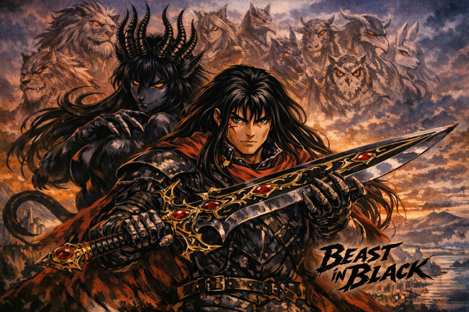 Cover art for Beast In Black, a fantasy scenario on AI Dungeon