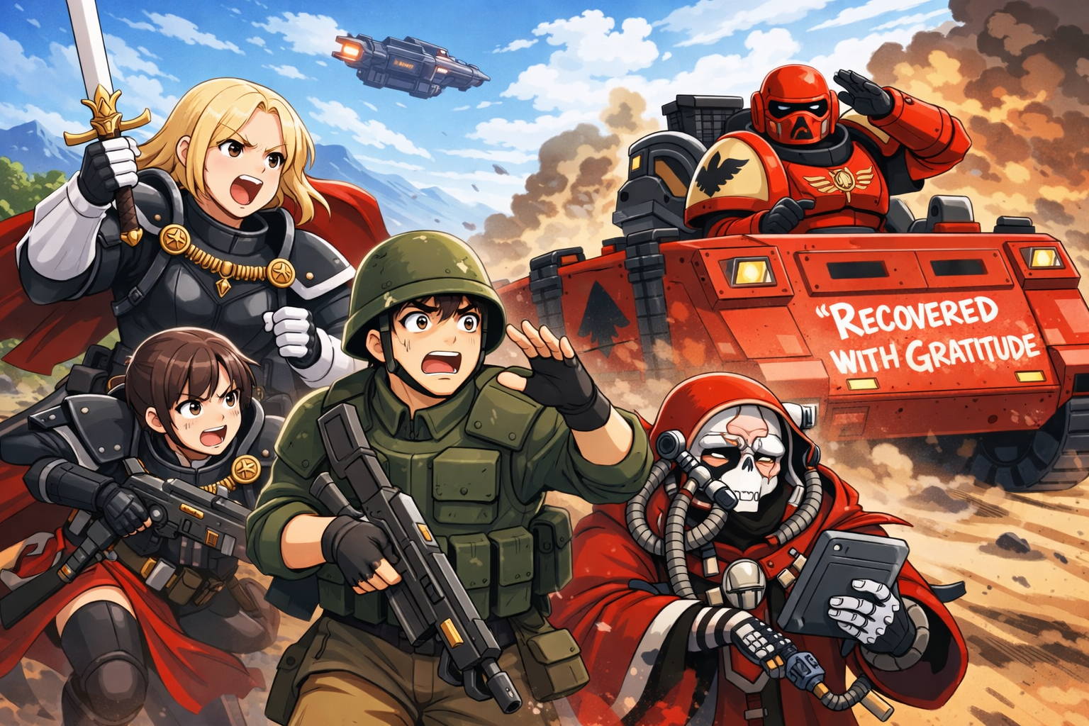 Cover art for Warhammer 40,000: The Case of the Blessed Rhino, a warhammer 40 000 scenario on AI Dungeon