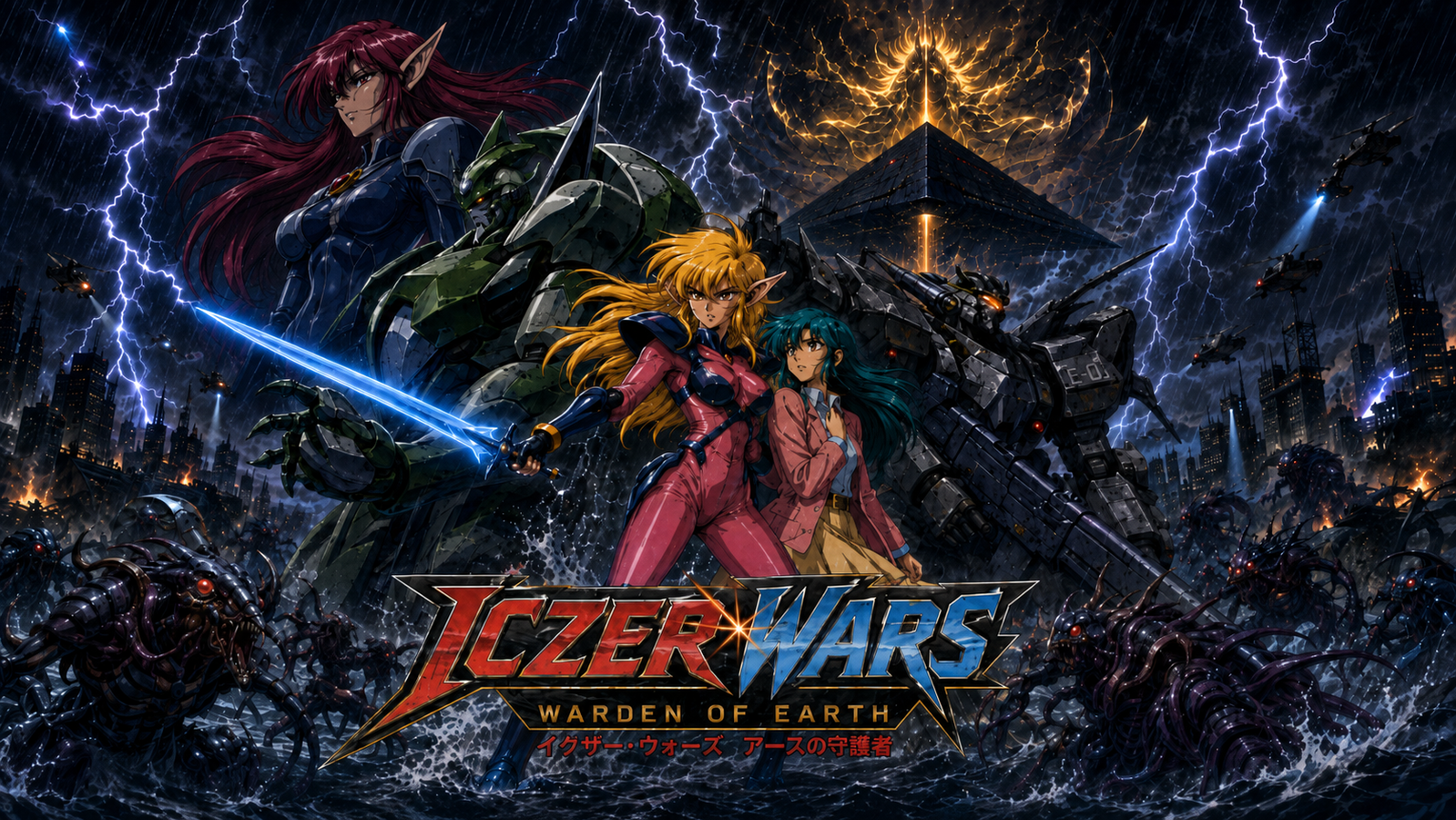 Cover art for Iczer Wars: Warden of Earth, an anime scenario on AI Dungeon