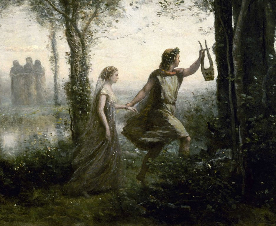 Cover art for The Tale of Orpheus and Eurydice, a greek mythology scenario on AI Dungeon
