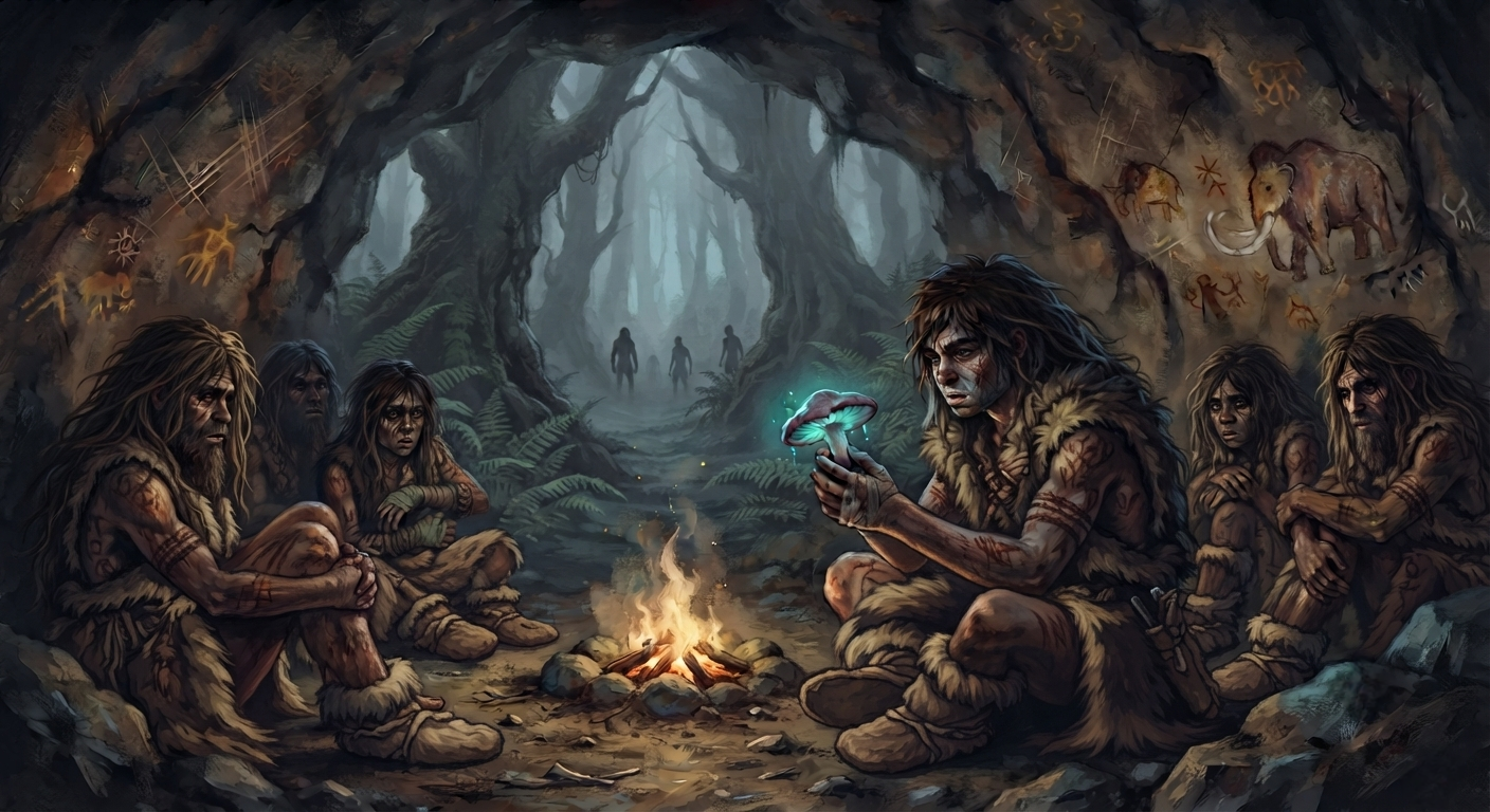 Cover art for Prehistoric Taster, a prehistory scenario on AI Dungeon