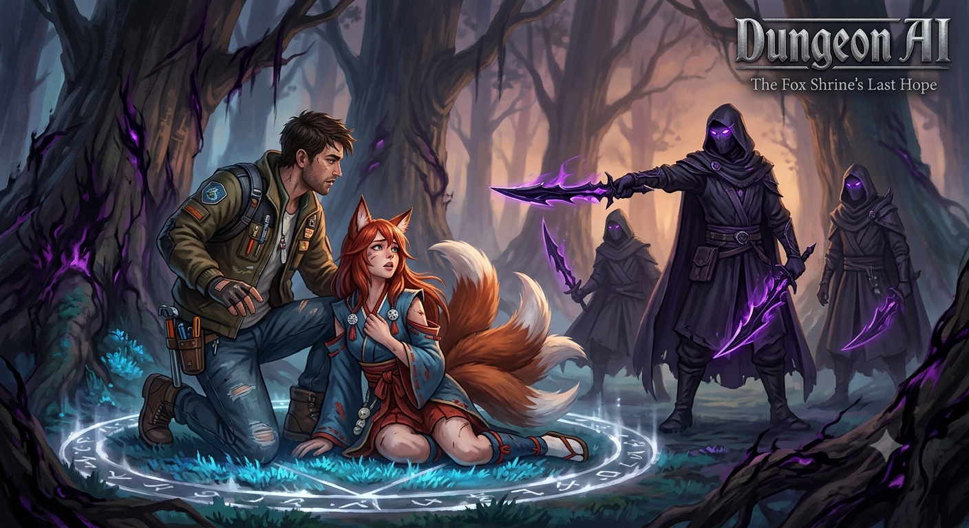 Cover art for Save the fox girl from the cult and save the world on AI Dungeon