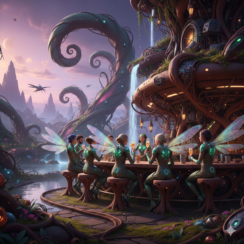 Cover art for Xylea, the Canopy Planet, a sci fi scenario on AI Dungeon