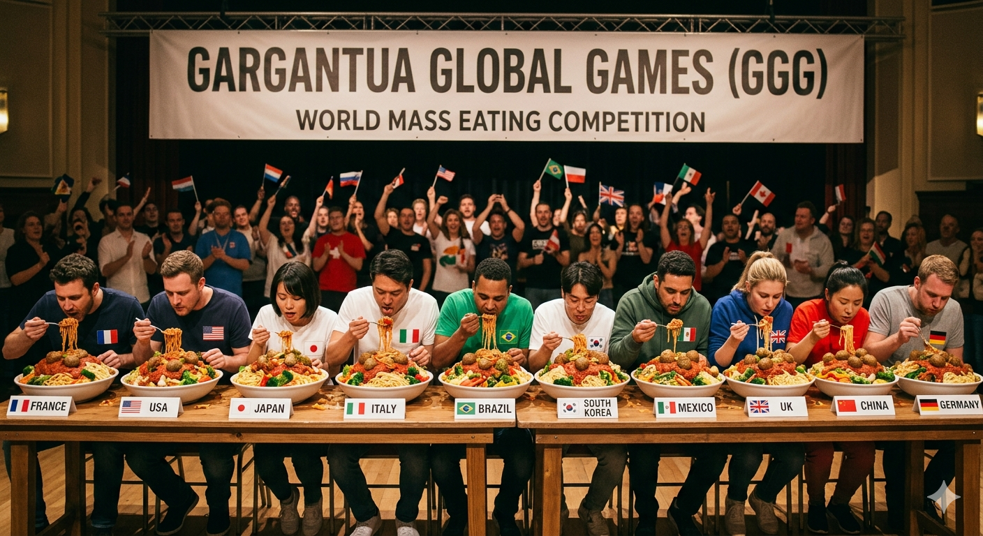 Cover art for The Gargantua Global Games, a sport scenario on AI Dungeon