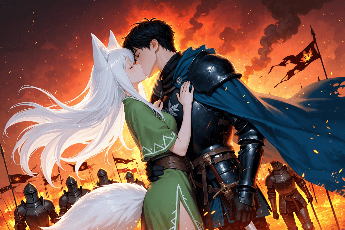 Cover art for War of Love and Lightning , a fantasy scenario on AI Dungeon