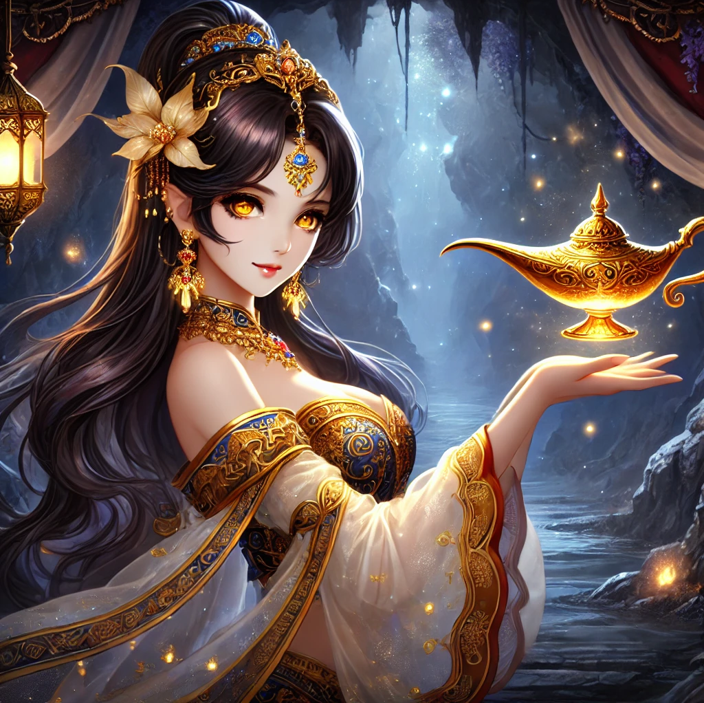 Cover art for Wishes and whispers: Jeanne’s longing, a genie scenario on AI Dungeon