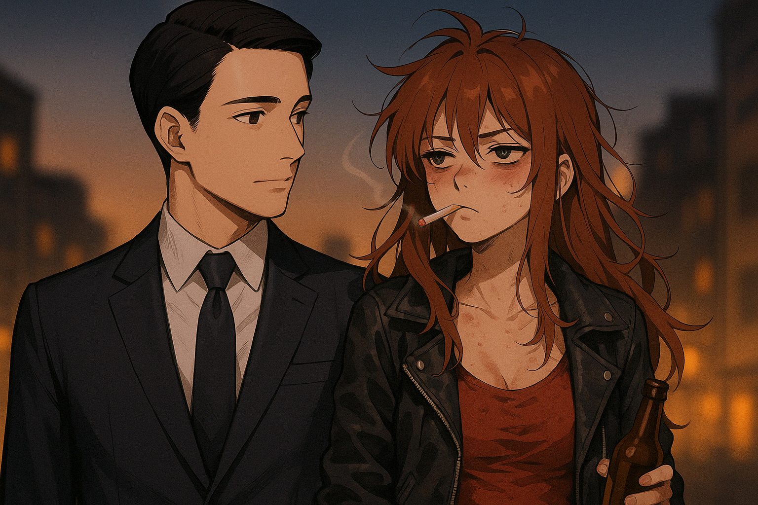 Cover art for Opposites Attract, a romance scenario on AI Dungeon