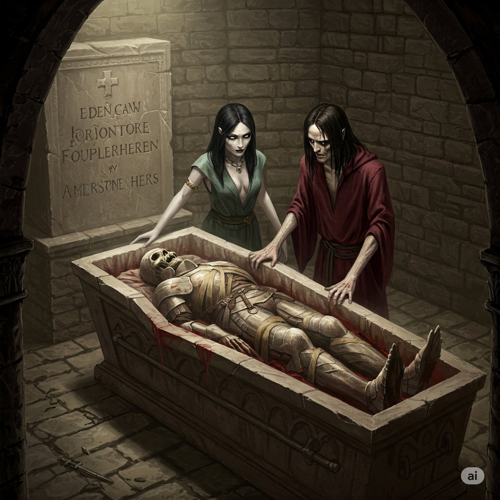 Cover art for The Risen, a necromancy scenario on AI Dungeon