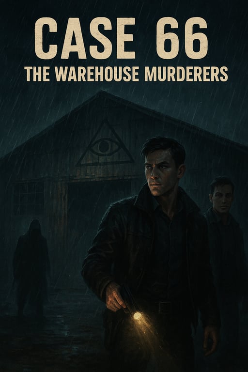 Cover art for Case 66: The Warehouse Murderers , a suspense thriller scenario on AI Dungeon