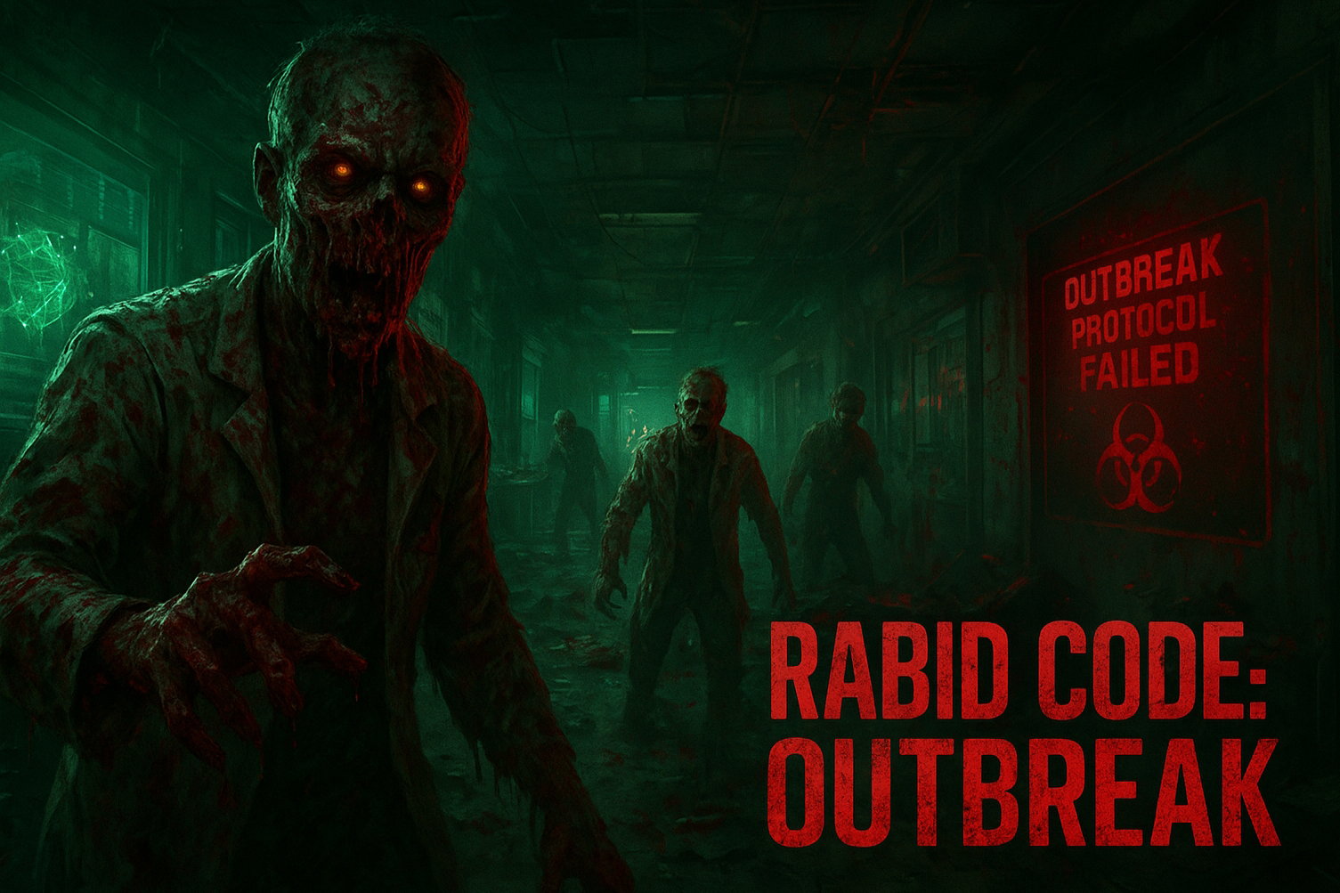 Cover art for RABID CODE: OUTBREAK, an epidemic scenario on AI Dungeon
