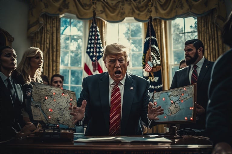 Cover art for It is War, Mr. President 🇺🇸, a war scenario on AI Dungeon
